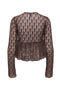 Back image of the Laya lace cardigan in brown, by brand Only