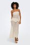 Front image of a model wearing Laya lace long skirt in cream, by brand Only
