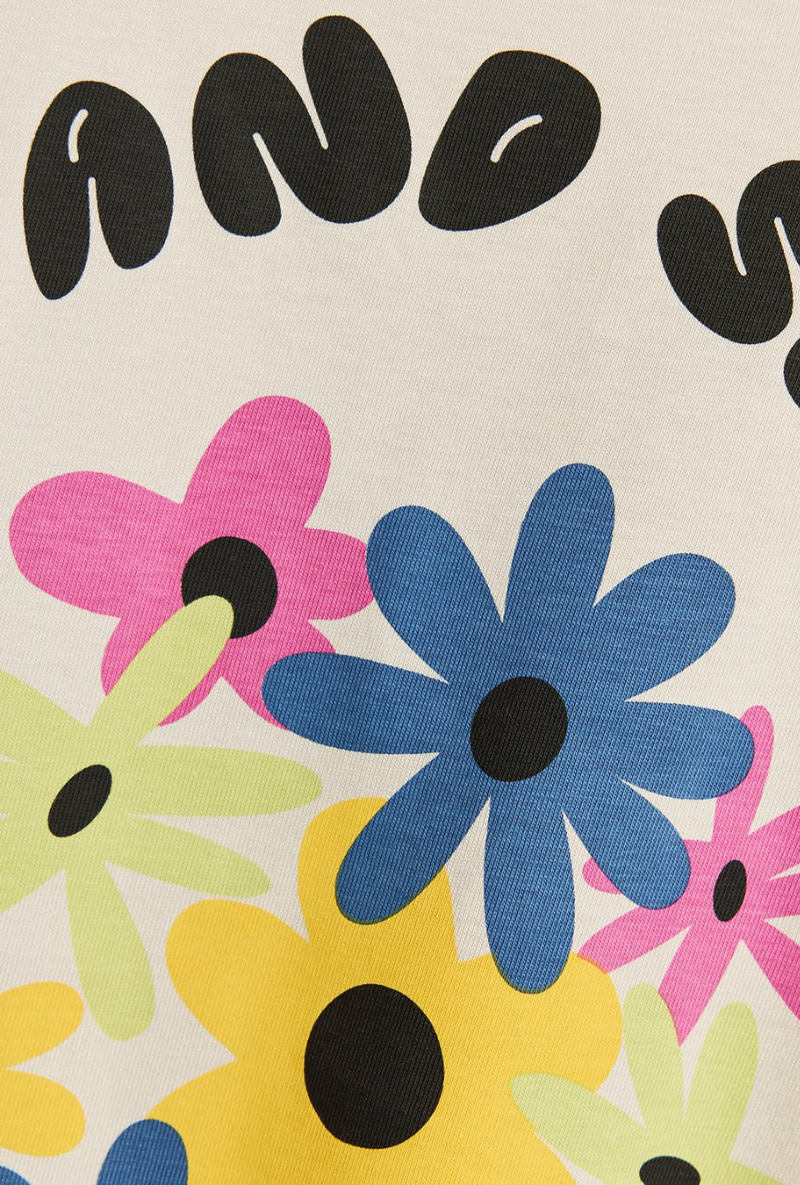 Front image of Nature graphic tee in beige, by brand Lyle and scott