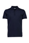 Front image of the Needle drop s/s polo in navy, by brand Lindbergh