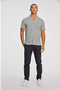 Front image of a model wearing the Casual linen blend resort shirt in khaki, by brand Lindbergh