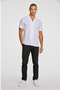 Front image of a model wearing the Casual linen blend resort shirt in white, by brand Lindbergh
