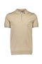 Front image of the Ecovero s/s knit polo in sand, by brand Lindbergh