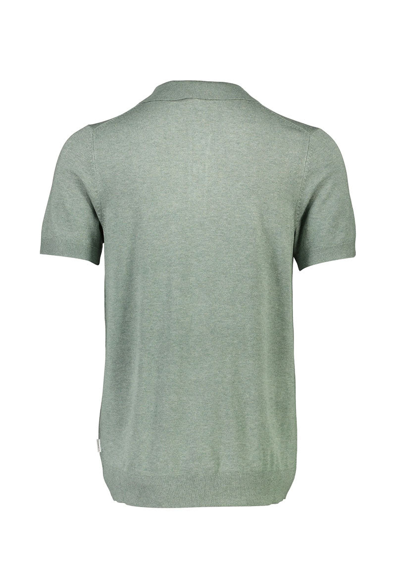 Back image of Ecovero s/s knit polo in light green, by brand Lindbergh