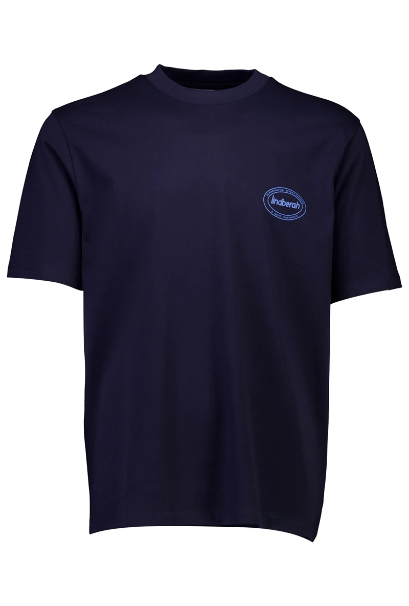 Front image of Lemon squeezy oversize t in navy, by brand Lindbergh