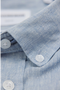 Detail image of the Linen/cotton ls shirt in blue, by brand Lindbergh