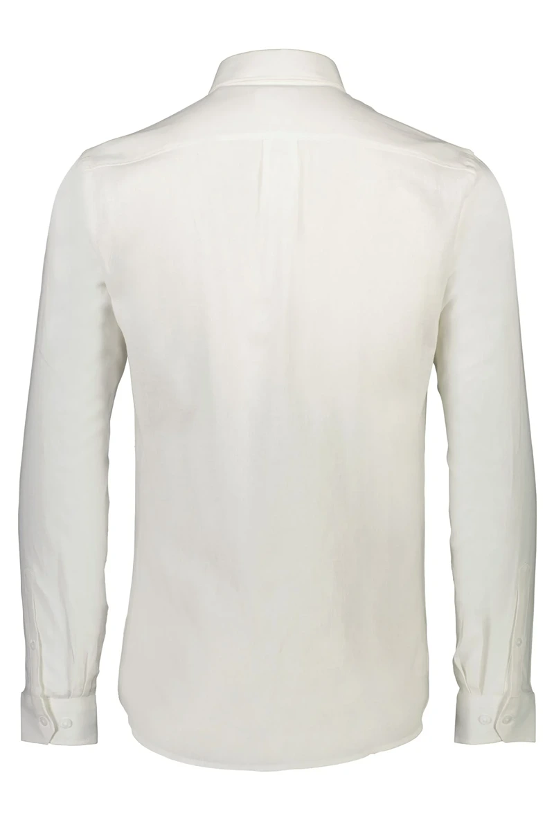 Back image of Linen/cotton ls shirt in white, by brand Lindbergh