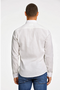 Back image of a model wearing the Linen/cotton ls shirt in white, by brand Lindbergh