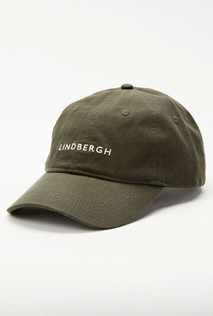 Front image of the Logo baseball cap in khaki, by brand Lindbergh