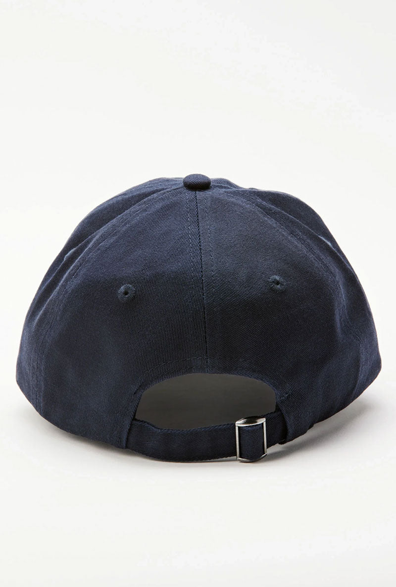 Back image of Logo baseball cap in navy, by brand Lindbergh