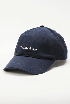 Front image of Logo baseball cap in navy, by brand Lindbergh