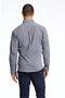 Back image of a model wearing the Lindbergh mouline stretch l/s shirt in black, by brand Lindbergh