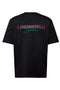 Back image of the O neck logo oversized tshirt in black, by brand Lindbergh