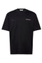 Front image of O neck logo oversized tshirt in black, by brand Lindbergh