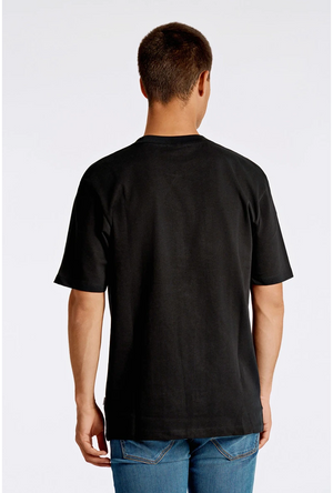 Back image of a model wearing the Oversized s/s t in black, by brand Lindbergh