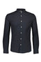 Front image of the Lindbergh oxford superflex l/s shirt in black, by brand Lindbergh