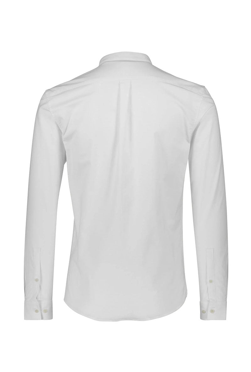 Back image of Lindbergh oxford superflex l/s shirt in white, by brand Lindbergh