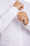 Detail image of the Lindbergh oxford superflex l/s shirt in white, by brand Lindbergh