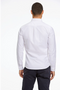 Back image of a model wearing the Oxford superflex l/s shirt in white, by brand Lindbergh
