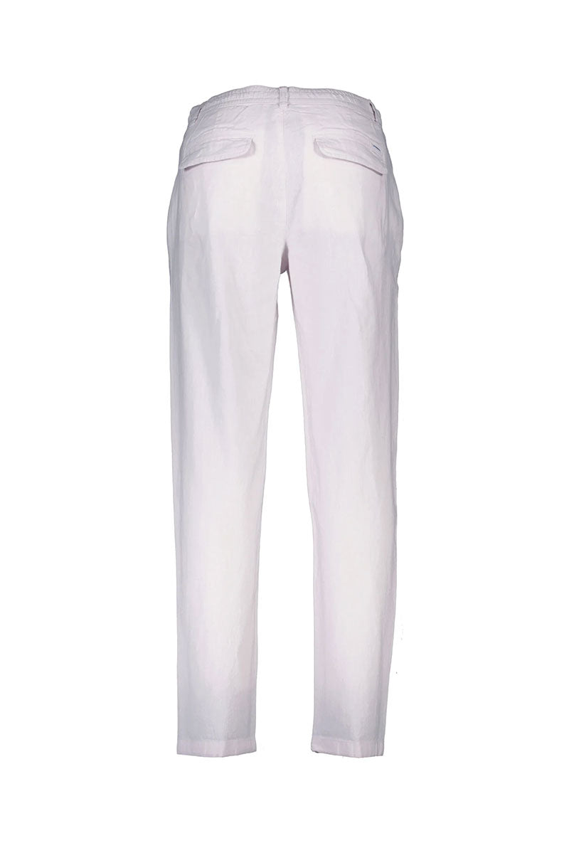 Back image of Relaxed fit linen trousers in white, by brand Lindbergh