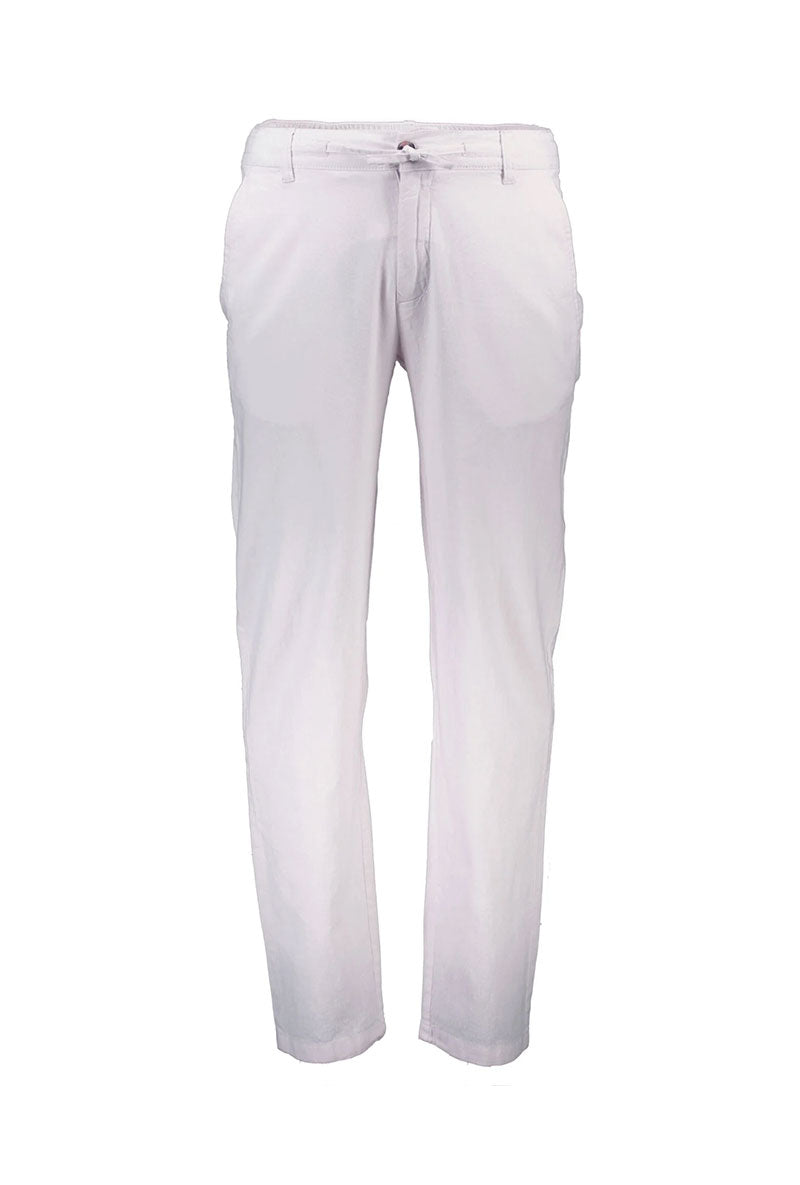 Front image of Relaxed fit linen trousers in white, by brand Lindbergh