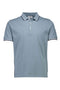 Front image of the S/s contrast polo in aqua, by brand Lindbergh