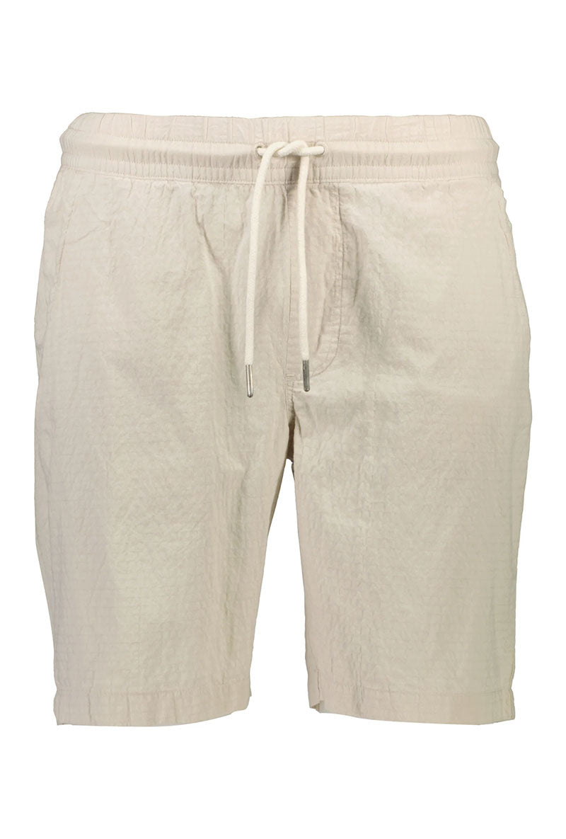 Front image of Seersucker shorts in beige, by brand Lindbergh