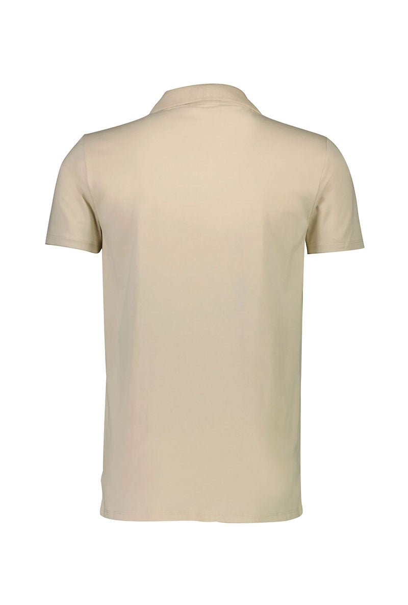 Back image of Stretch s/s polo shirt in stone, by brand Lindbergh