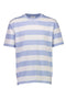 Front image of the Striped oversized t in aqua, by brand Lindbergh