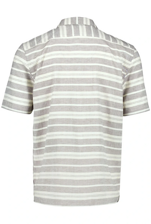Back image of the Striped structure s/s shirt in sand, by brand Lindbergh
