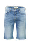 Front image of the Superflex denim shorts in dark denim, by brand Lindbergh