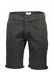 Front image of the Superflex relaxed fit chino shorts in black, by brand Lindbergh