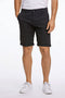 Front image of a model wearing Superflex relaxed fit chino shorts in black, by brand Lindbergh