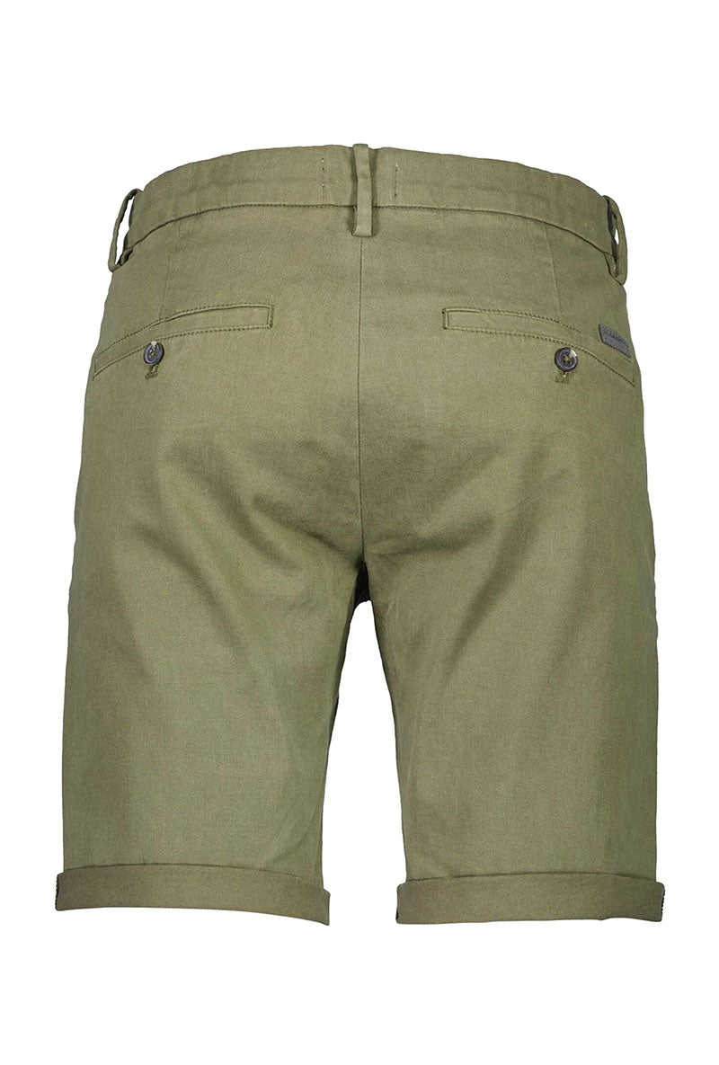Back image of Superflex relaxed fit chino shorts in khaki, by brand Lindbergh
