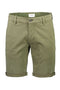 Front image of the Superflex relaxed fit chino shorts in khaki, by brand Lindbergh