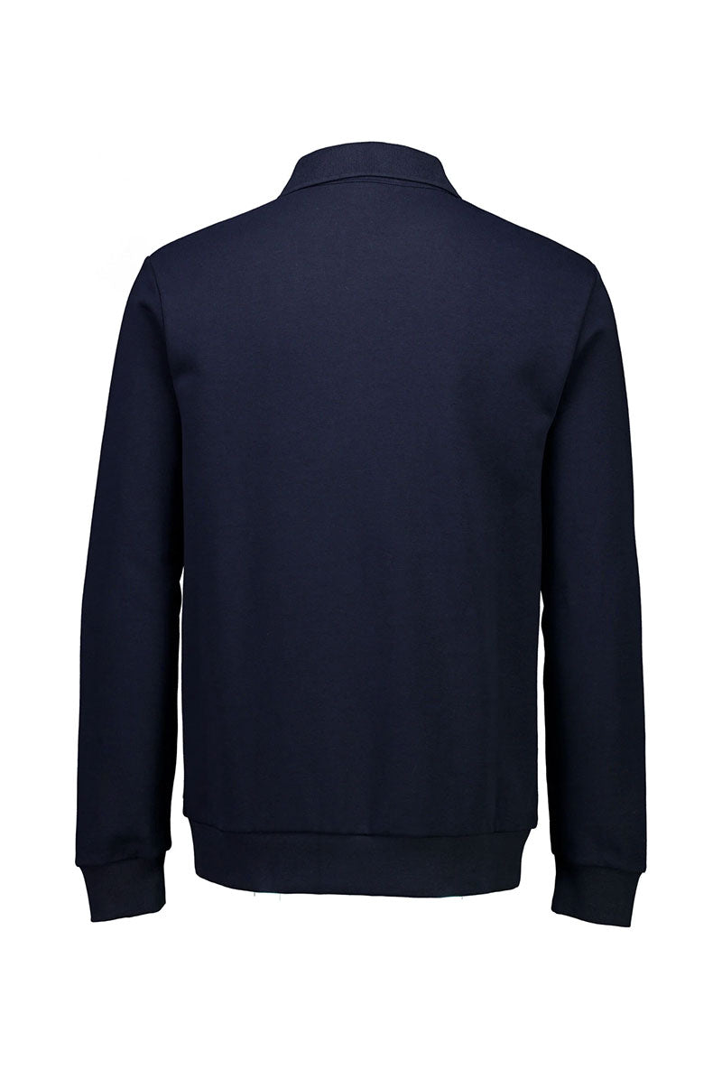 Back image of Lindbergh sweat cardigan in navy, by brand Lindbergh