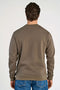 Back image of a model wearing the Lindbergh sweatshirt in brown, by brand Lindbergh