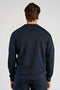Back image of a model wearing the Lindbergh sweatshirt in navy, by brand Lindbergh