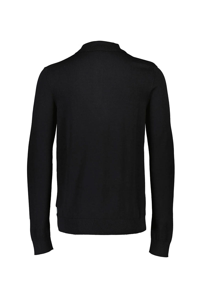 Back image of Ecovero ls polo in black, by brand Lindbergh