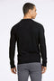 Back image of a model wearing the Ecovero ls polo in black, by brand Lindbergh