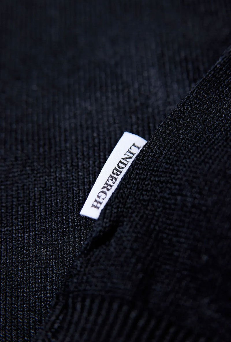 Front image of Ecovero ls polo in black, by brand Lindbergh