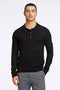 Front image of a model wearing Ecovero ls polo in black, by brand Lindbergh