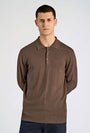 Image of ECOVERO LS POLO in brown, by brand LINDBERGH