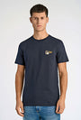 Image of EMBROIDERY SS TSHIRT in navy, by brand LINDBERGH