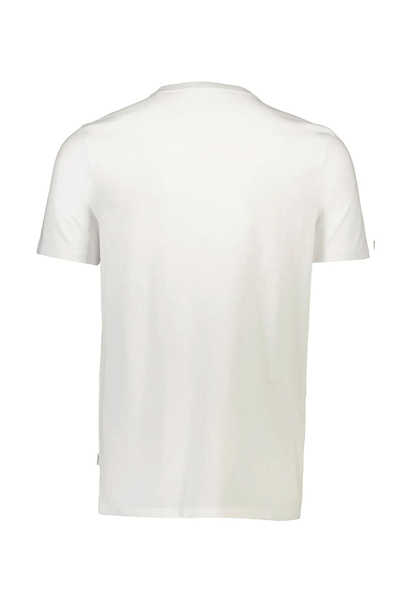 Back image of Lindbergh logo print ss tshirt in white, by brand Lindbergh