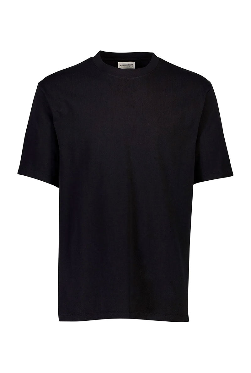 Front image of Oneck oversize tshirt in black, by brand Lindbergh
