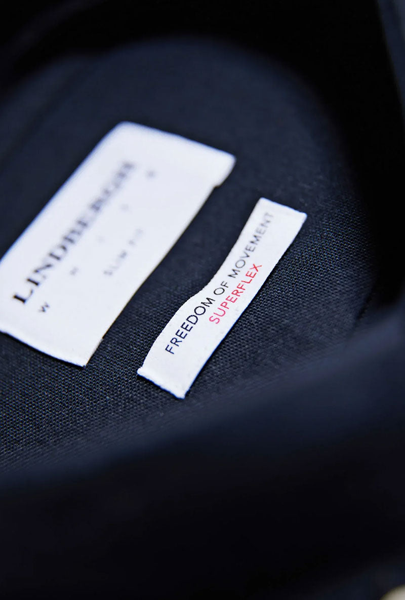 Front image of Oxford superflex ls shirt in black, by brand Lindbergh