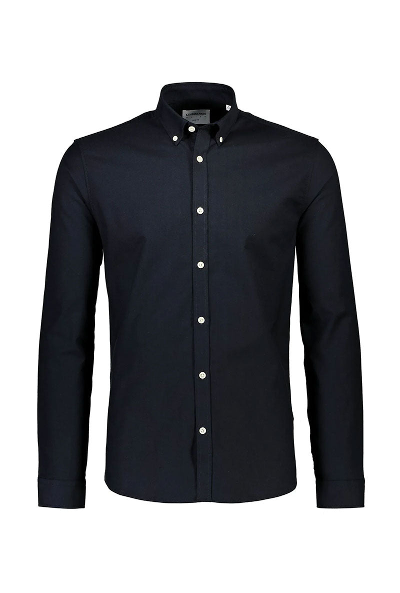 Front image of Oxford superflex ls shirt in black, by brand Lindbergh