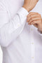 Front image of a model wearing the Oxford superflex ls shirt in white, by brand Lindbergh