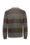 Back image of the Rugby polo sweatshirt in brown, by brand Lindbergh